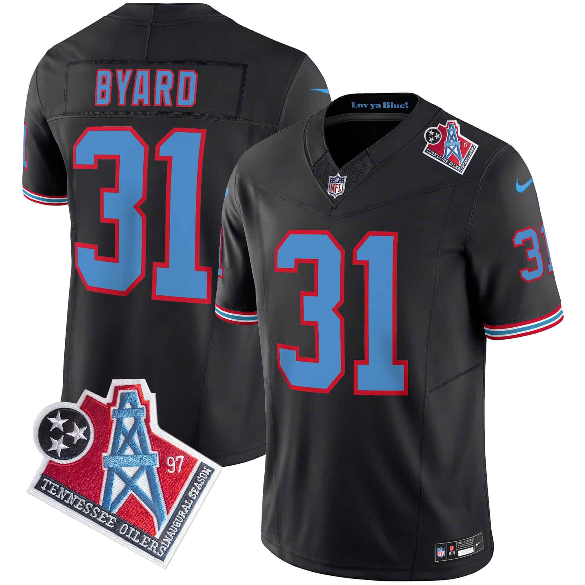 Men Tennessee Titans #31 Byard Black 1997 Throwback 2024 Nike Limited Vapor NFL Jersey